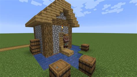 How to build a Minecraft Village Fisher Cottage (1.14 plains) - YouTube