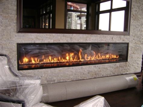 Modern gas fireplace on Custom-Fireplace. Quality electric, gas and wood fireplaces and stoves.