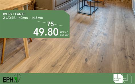 2-LAYER OAK WOOD FLOORING PLANKS WITH ECOBOARD IN IVORY COLOUR | Ecohardwood