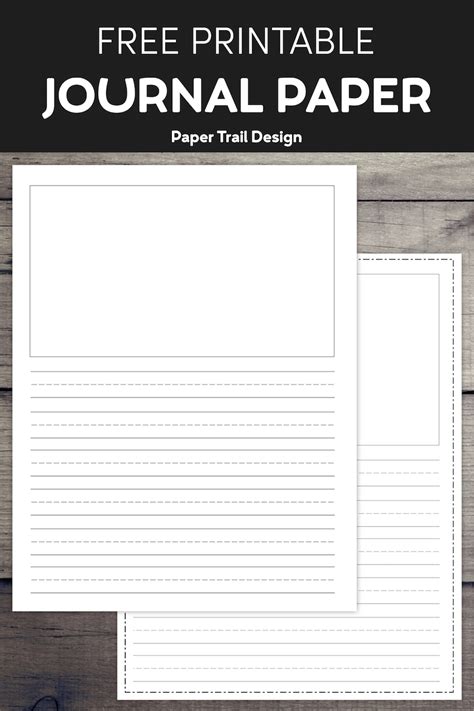 Free Printable Lined Writing Paper with Drawing Box - Paper Trail Design