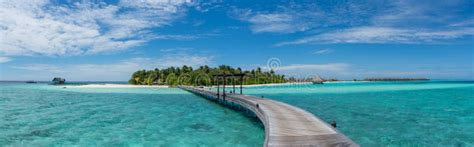 Panoramic View of the Beautiful Tropical Island at Maldives Stock Photo - Image of beautiful ...