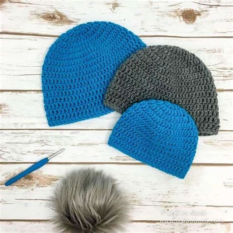 Double Crochet Hat in 10 Sizes - Free Pattern for Beginners - Left in Knots