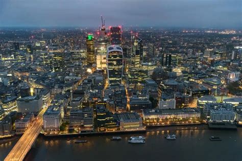 Premium Photo | Aerial view of city of london at night