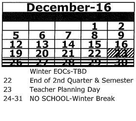 Centennial Elementary School - School District Instructional Calendar - Pasco - 2016-2017