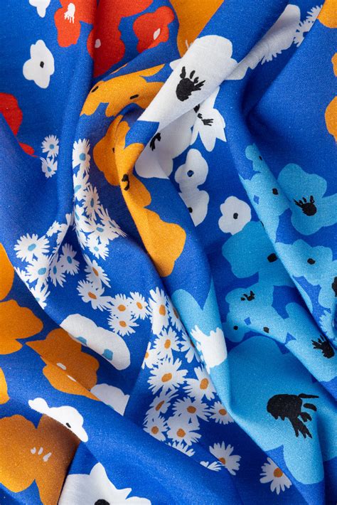 Designer Blue Floral Rayon - The Confident Stitch