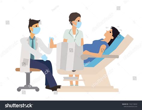 Doctor Nurse Helping Woman Labour Childbirth Stock Vector (Royalty Free ...