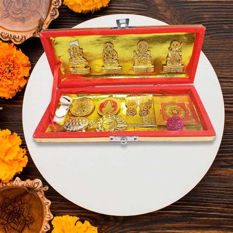 Buy 9Dzine Brass Kuber Bhandari, Shri Dhan Laxmi Kuber Bhandari Yantra Set (13 pcs), Shri Dhan ...