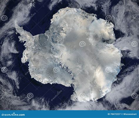 Antarctica Space Satellite View, Snow, Ice Stock Image - Image of ...