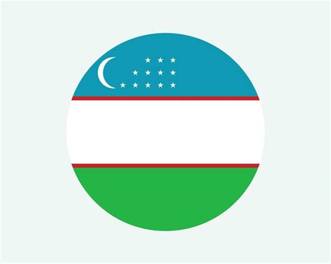 Uzbekistan Round Country Flag. Uzbekistani Uzbek Circle National Flag. Republic of Uzbekistan ...