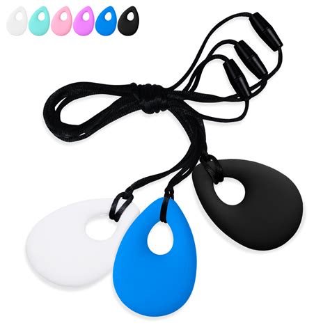 Kalevel 3pcs Sensory Chew Necklace Chewing Necklace Pendant Autism Sensory Chew Necklace ...