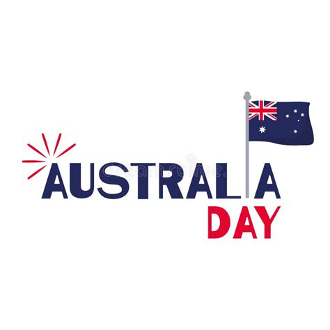 Australia day and flag stock illustration. Illustration of celebration ...