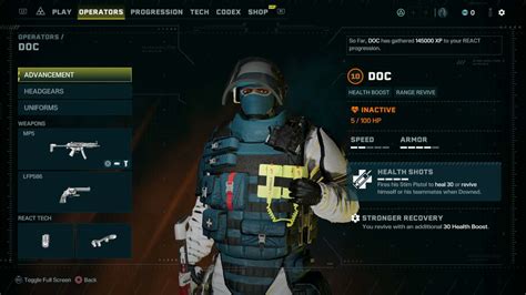 Rainbow Six Extraction best Doc loadout, weapons, equipment