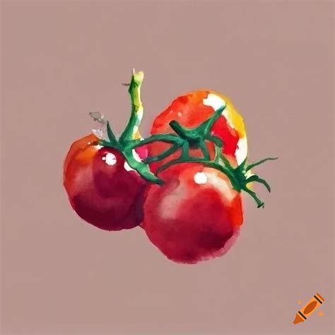 Watercolor painting of cherry tomatoes on Craiyon
