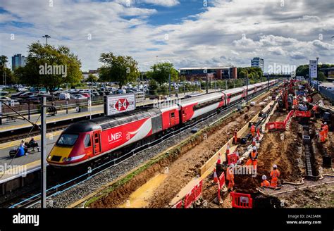 Stevenage Train Station - Railway Track Building - Adding new tracks at Stevenage Station as a ...