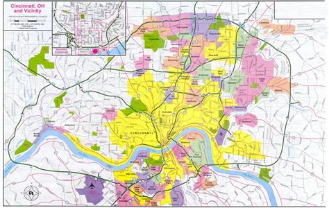 Map Of Federal Prisons Printable Historic Map Of Cincinnati Ohio ...