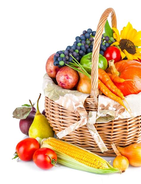 Autumnal Harvest Vegetables and Fruits in Basket Stock Image - Image of green, fresh: 42819419