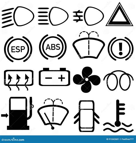 Car Cluster Dashboard Symbols Vector Stock Image | CartoonDealer.com ...