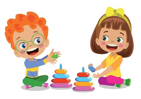 cute happy kids playing games 14831042 Vector Art at Vecteezy