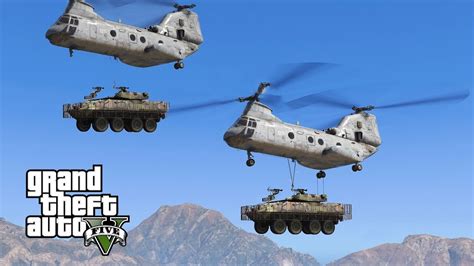 GTA 5 - Military ARMY Patrol #94 - Sea Knight Helicopter Mountain Rescue! - YouTube