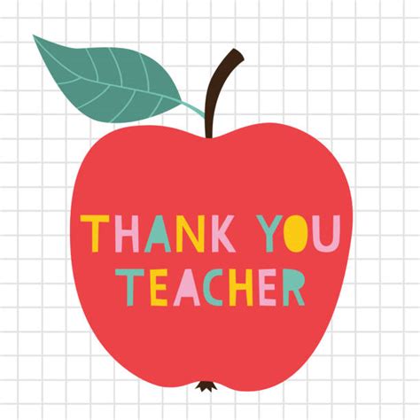 Thank You Teacher Text Design With Red Apple Illustrations, Royalty-Free Vector Graphics & Clip ...