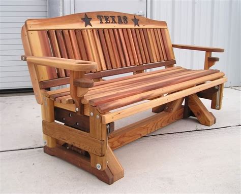 Texas Cedar Glider | Wooden bench outdoor, Woodworking bench, Porch swing