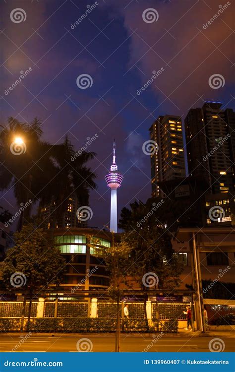 Kuala Lumpur, Malaysia - 13th February, 2018: Kuala Lumpur Night Streets City Landscape and ...