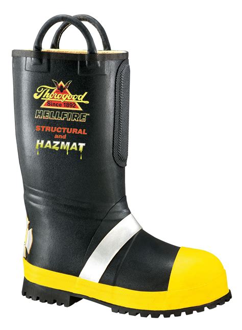 Thorogood Mens Structural Black Rubber Hellfire Insulated Fire Boots ...