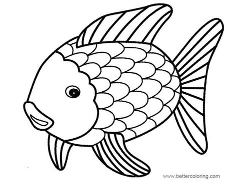 53+ Newest Free Printable Rainbow Fish Coloring Page