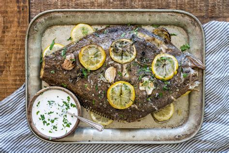 Rotisserie Brill with lemon, garlic and thyme | Rotisserie recipes | Fish | Join the Club | Big ...