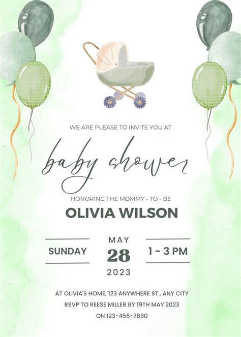 Free, Custom Printable Baby Shower Invitation Templates, 57% OFF