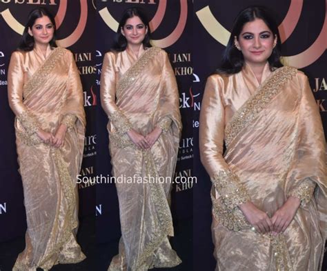 Rhea Kapoor in a gold tissue saree – South India Fashion