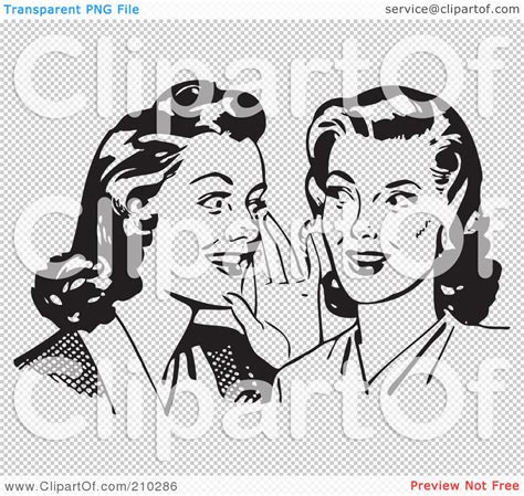 Royalty-Free (RF) Clipart Illustration of Retro Black And White Women ...