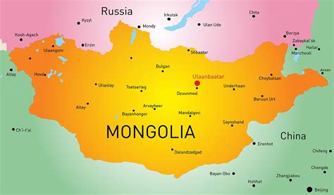 Vector map of Mongolia country | Pre-Designed Illustrator Graphics ...