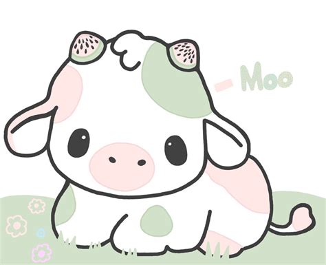 Kawaii Cute Cow Drawing