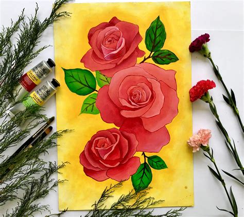 Acrylic painting for beginners | Floral Illustration | Flower painting, Painting art lesson ...