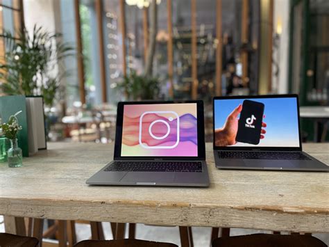 Instagram and TikTok logos displayed on a laptop | Instagram… | Flickr