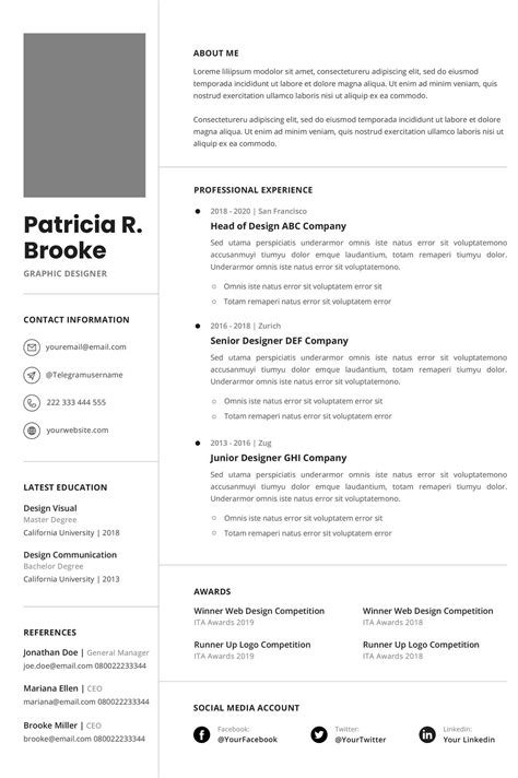 CV Template Template for Adobe Acrobat Professional Resume | Etsy Ireland