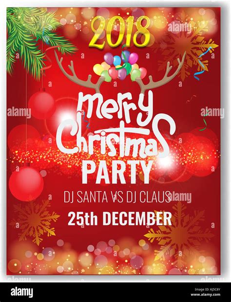 Vector Christmas Party poster design template Stock Vector Image & Art - Alamy