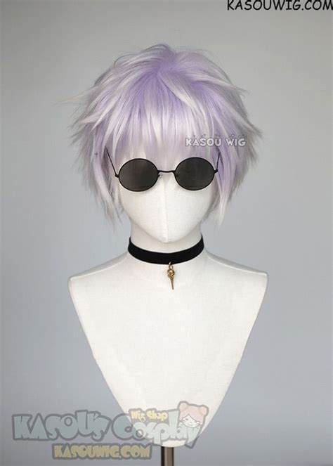 Jujutsu Kaisen Gojo Satoru short light violet silver ombre cosplay wig ...