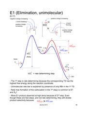 E1 free energy diagram - E1 Elimination unimolecular 6.17 positive charge increasing negative ...