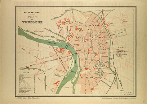 Map of Toulouse France posters & prints by Anonymous