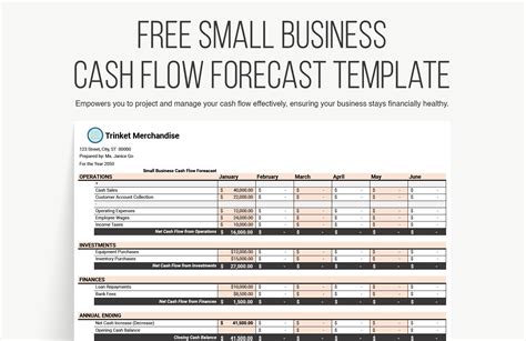 Small Business Cash Flow Forecast Template in Excel, Google Sheets ...