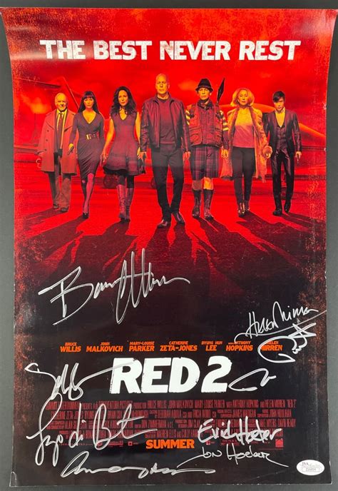 Lot Detail - Red 2 Cast Multi Signed Mini Movie Poster w/ 8 Signatures ...