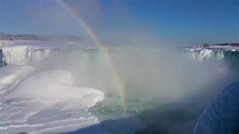 Niagara Falls - Frozen - Rainbow on river - February 2015 (4K) - YouTube