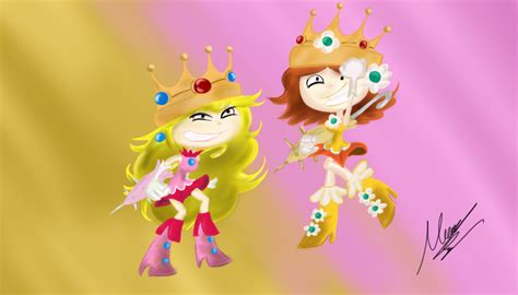 Peach and Daisy (Rayman Legends Version) by mirandairazu1 on DeviantArt