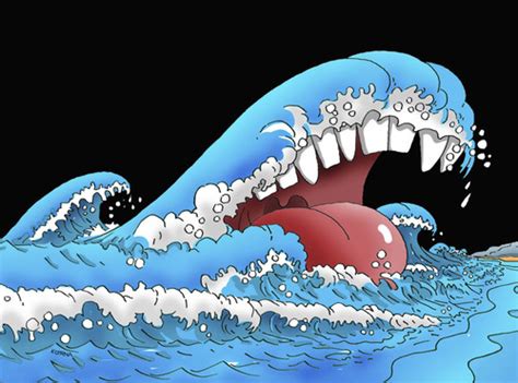 tsunami By Lubomir Kotrha | Nature Cartoon | TOONPOOL