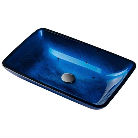 KRAUS Rectangular Blue Glass Vessel Bathroom Sink, 22 inch - Walmart.com