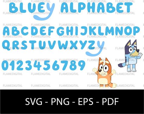 Printable Bluey Font