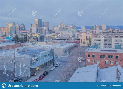 Oakland Skyline from Above during Twilight Editorial Photography ...