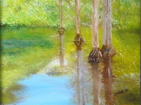 Cypress Swamp Acrylic Painting By Israel Miller | absolutearts.com